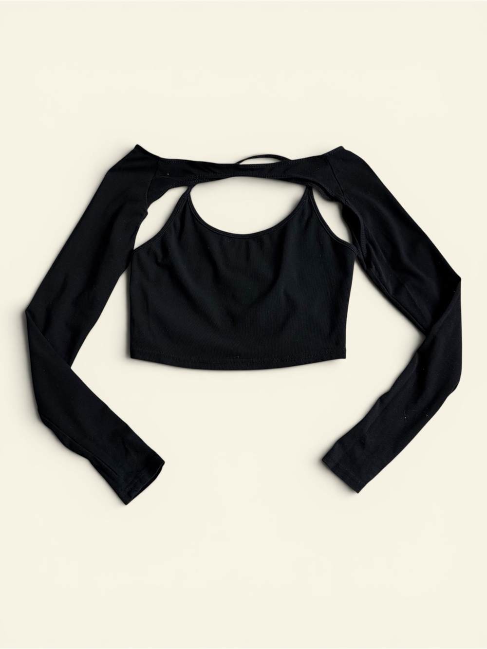 Unbranded Black Halter Crop Top & Bolero Shrug Two Piece Set Y2K Grunge Size S